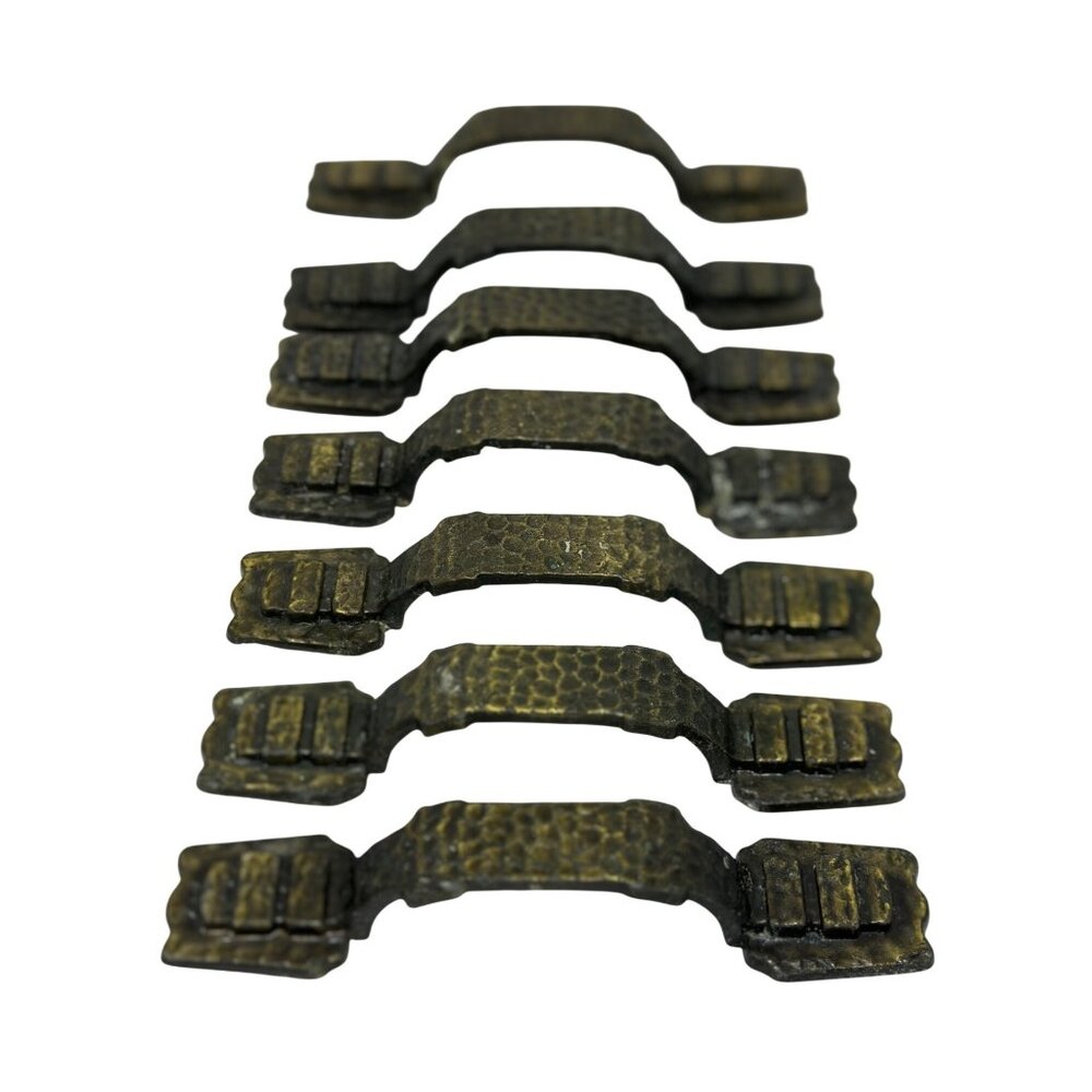 VTG Copper Drawer Pull Knob Pilgrim Belt Hammered Brass Handles Set of 7‎ Rustic